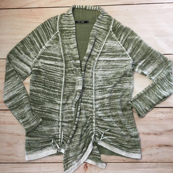 NIC+ZOE Sweaters - Nic+Zoe Cardigan Sweater Green & White